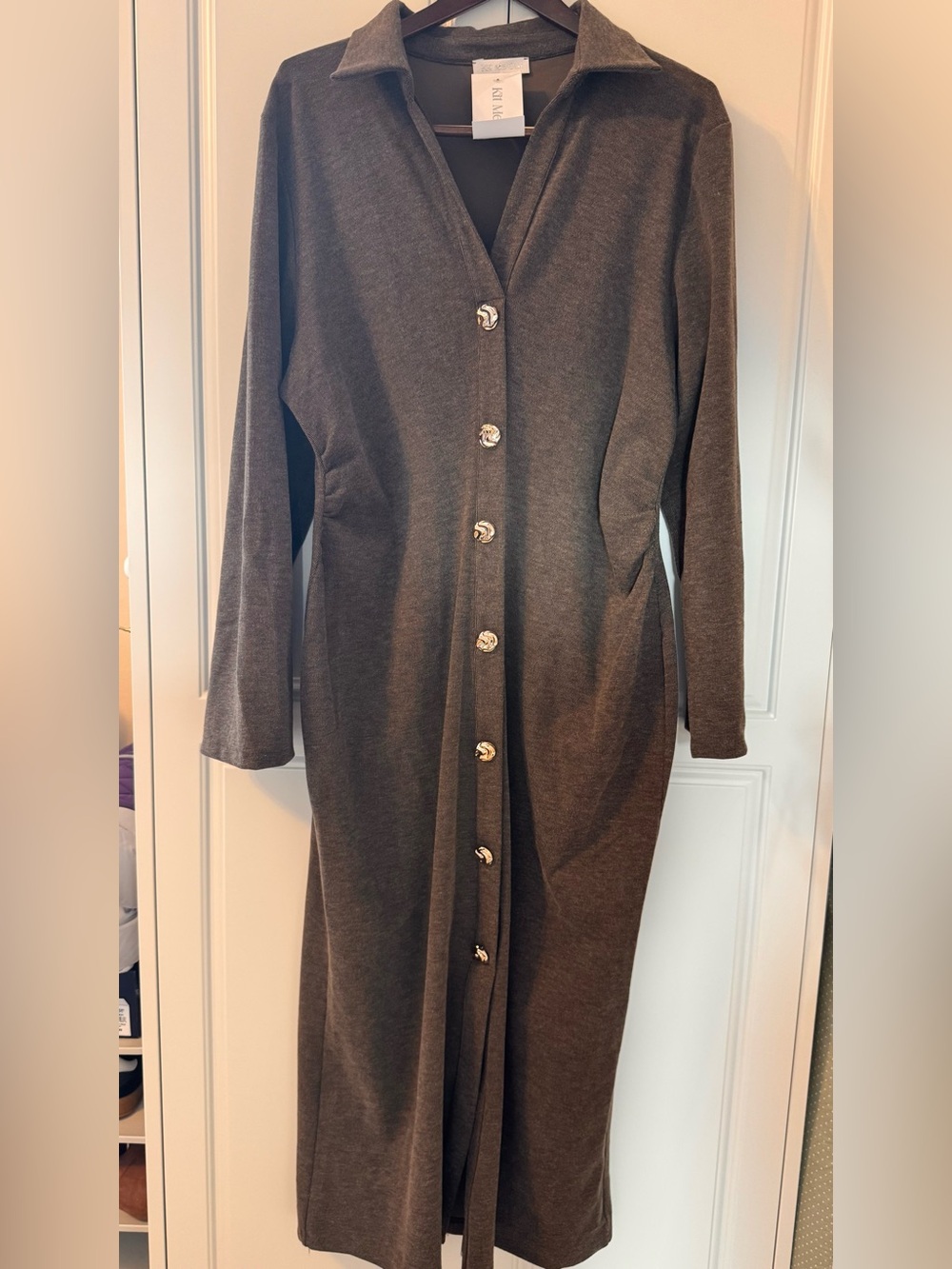 Kit Me Out Boutique Brown Knit Dress Cozy Neutral Long Dress